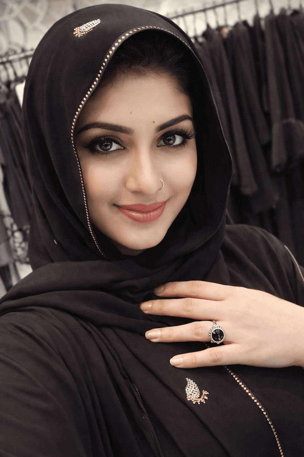 Elegant Hijab Girl Closeup Portrait HD