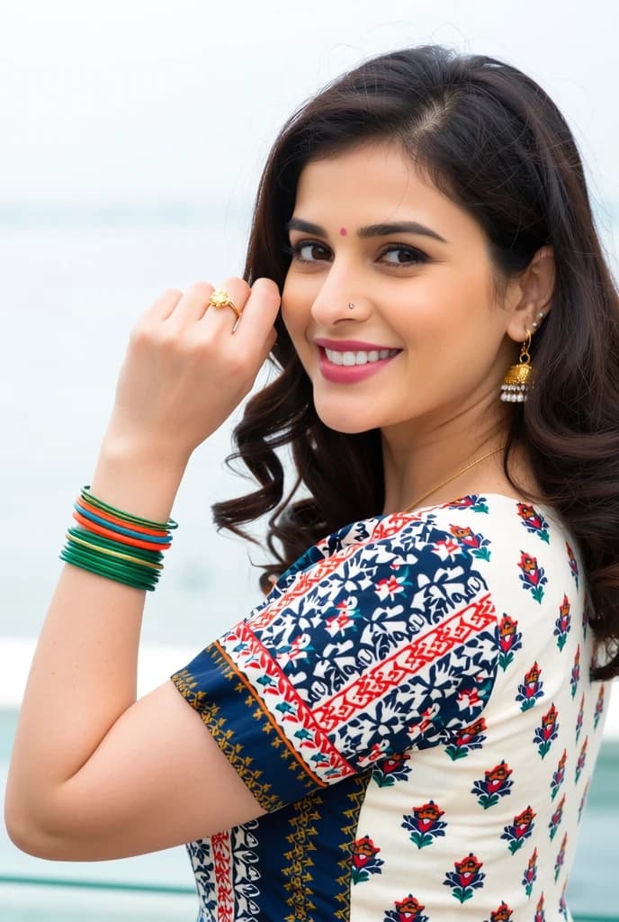 Beautiful Indian Girl Smiling Portrait HD