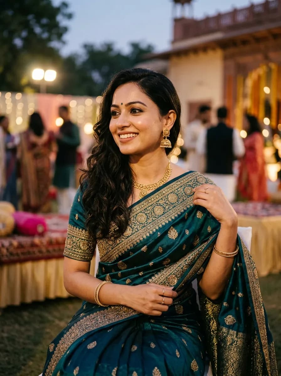 Elegant Indian Woman in Traditional Saree