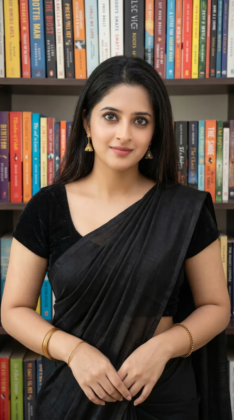 Indian Women In Black Saree Beautiful Indian Women