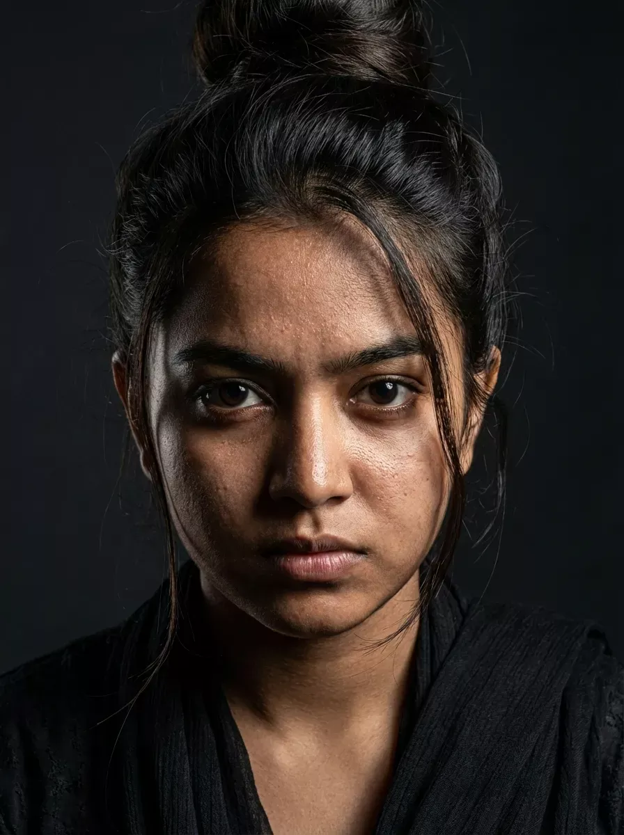 Serious Expression Close-Up Portrait